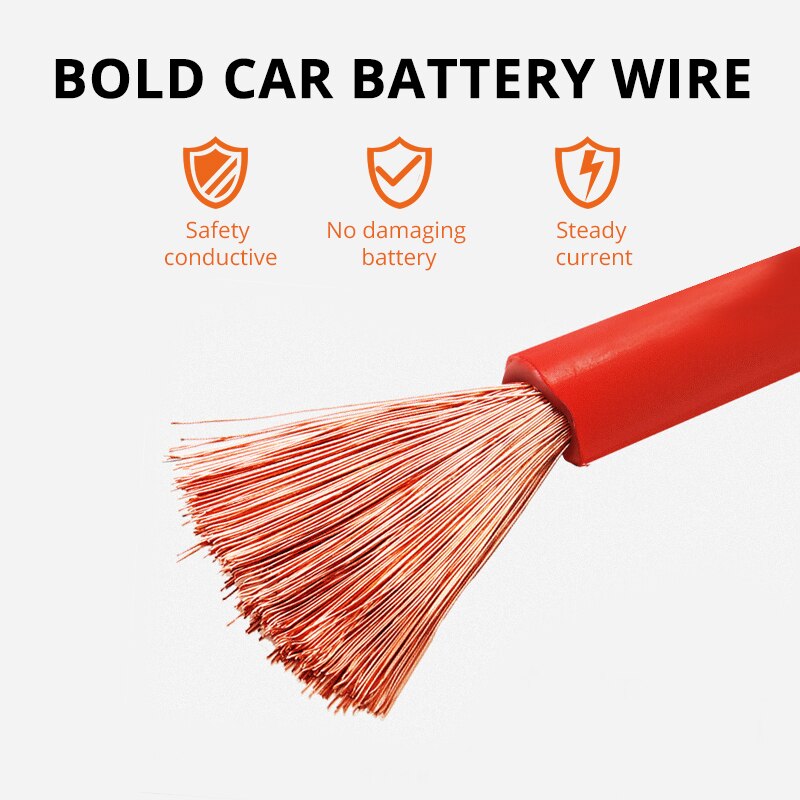 Partol 2M 500AMP Auto Batterij Jump Kabel Booster Kabel Emergency Jump Starter Leads Voor Van Suv Double-Ended met Klemmen Clips