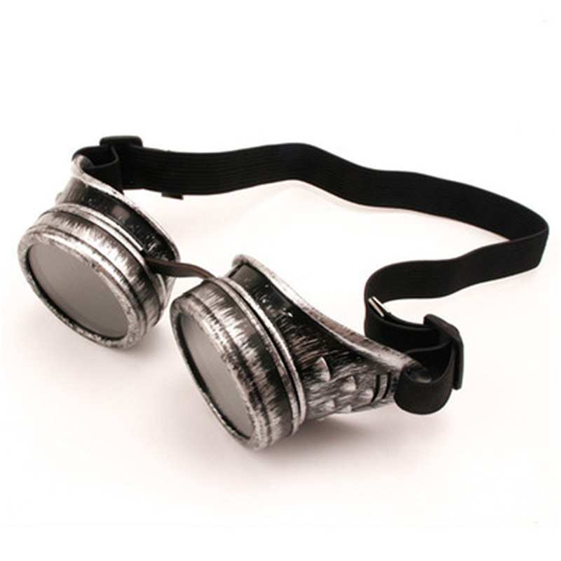 Sunglasses Vintage Style Steampunk Goggles Welding Punk Glasses Cosplay Brand Five Colors Lens: Blue