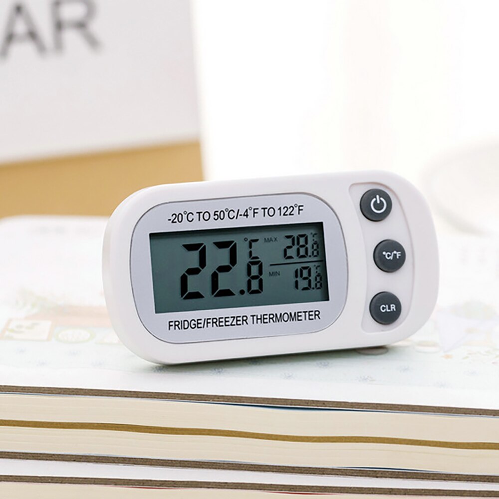 Trådlös elektronisk lcd digital termometer inomhus kyl frys kyl temperaturmätare med hängkrok termometer