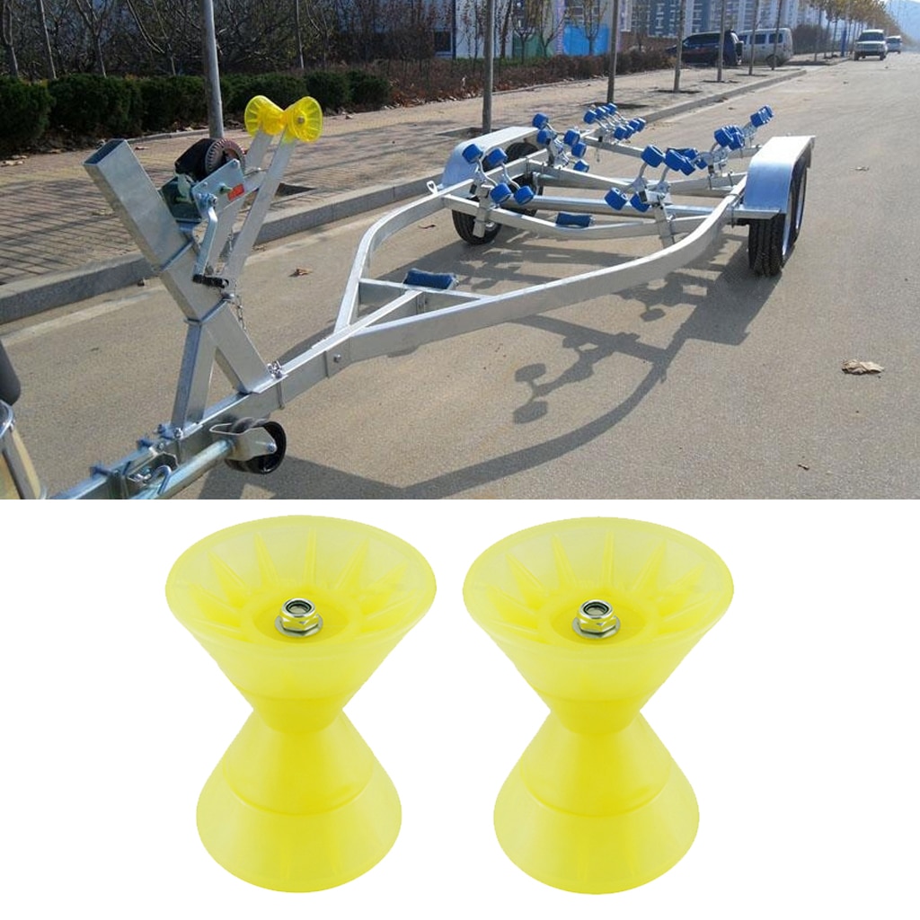 2Pcs 7inch Bow Bell Roller Assembly Bow Stop Bell Roller for Boat Trailer