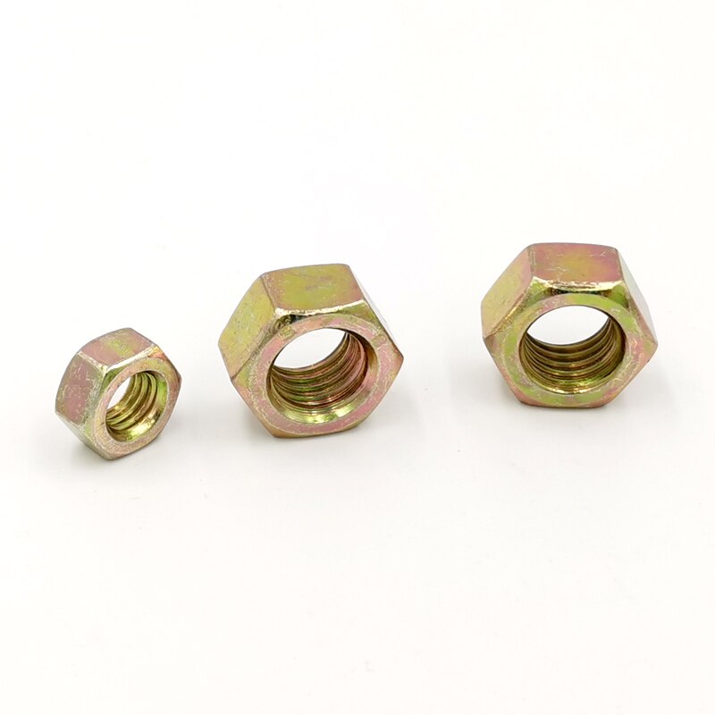 [M4-M20] Grade 8 color zinc hex nut yellow zinc nut yellow zinc plated nut color screw cap