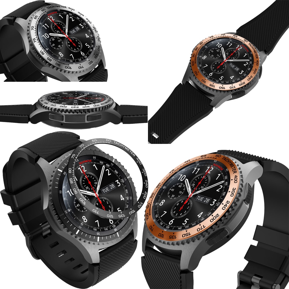 Newsteel Voor Samsung Galaxy Horloge 46Mm Voor Gear S3 Frontier Bezel Ring Lijm Anti Kras Metalen Cover Smart Horloge accessoires