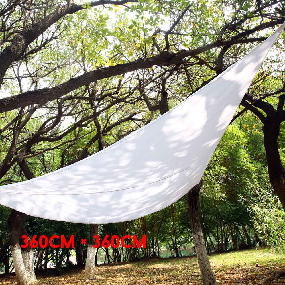 triangle sun shelter sunshade protection outdoor canopy garden patio pool shade sail awning camping picnic tent Shading cloth: White 360cmx360cm