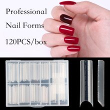 120 Stks/doos Kunstnagels Quick Building Mallen Plastic Transparante Nagels Formulieren Uv Gel Nail Art Tips 60Pcs Voor Nagels extensions Tips