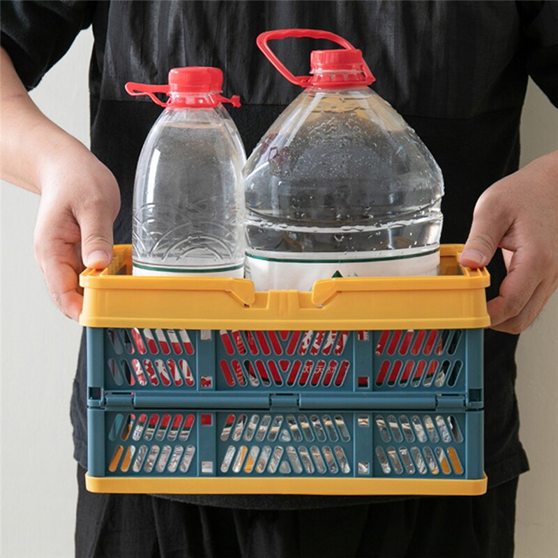 Folding Storage Basket Portable Food Snack Storage Basket Picnic Shopping Convenient Hand Basket Home Multi-purpose Basket