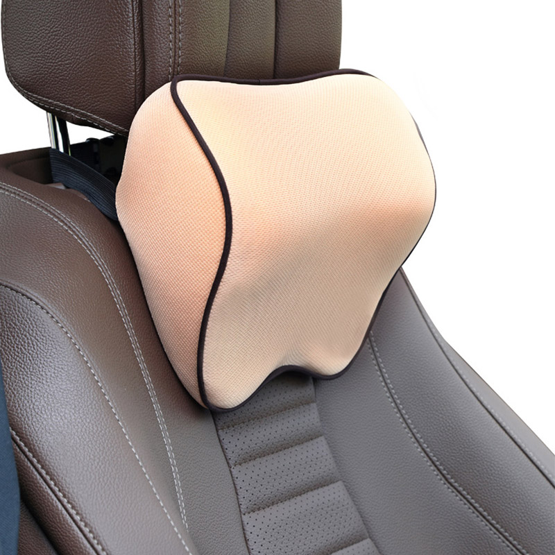 Car Neck Headrest Pillow Car Accessories Cushion Auto Seat Head Support Neck Protector Automobiles Seat Neck Rest Memory Cotton: Beige