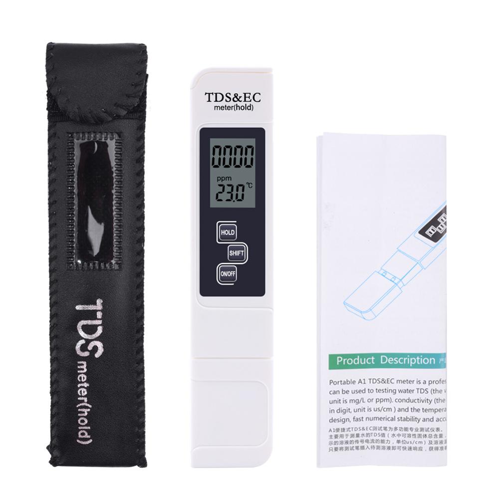 Yieryi TDS PH Meter PH/TDS/EC/TEMP Meter Digital Water Monitor Tester Series for Pools, Drinking Water, Aquariums: EC Meter