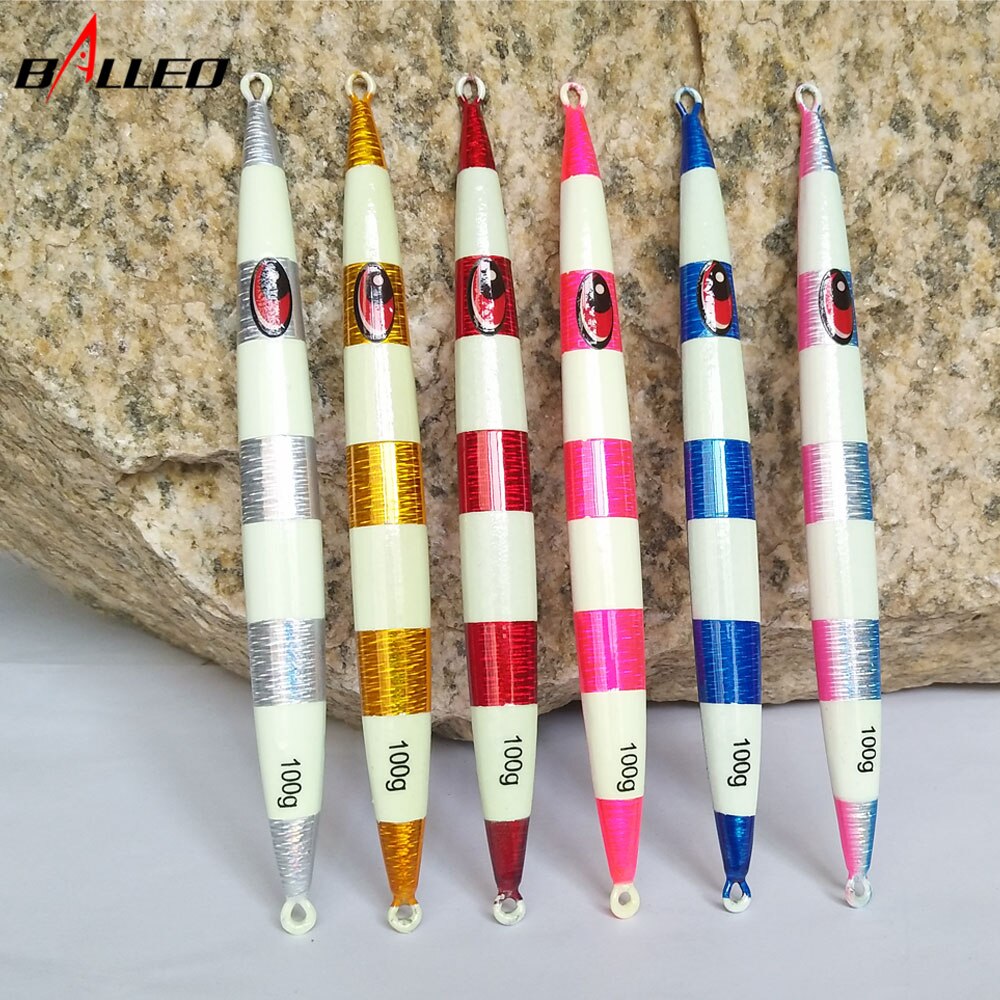 Balleo 1pcs 100g 150g 200g 250g 300g 400g Luminous lead fish Deep sea Metal Jig Jigging Fishing fish Lure