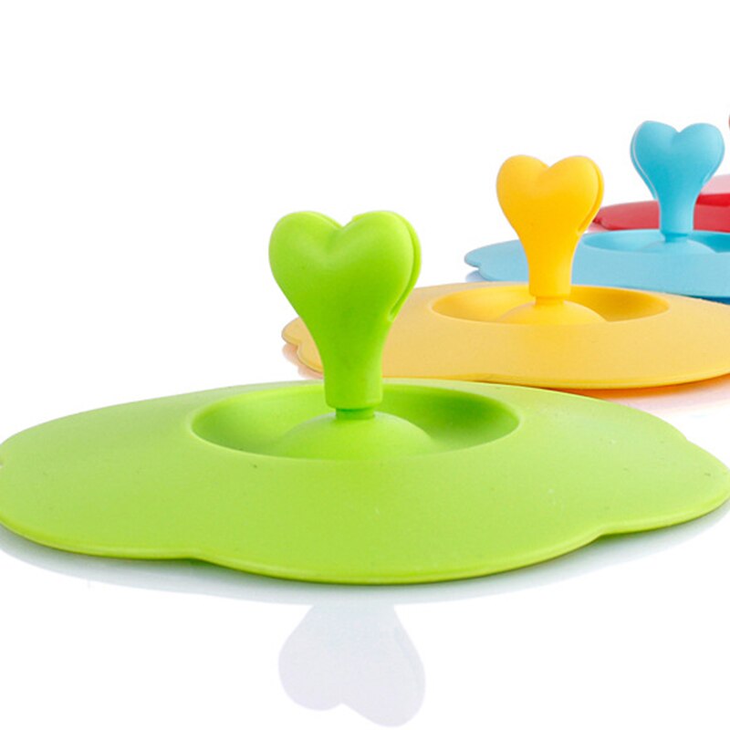 1 sztuk śliczne w kształcie serca może klip łyżka pokrywka na kubek 10.5 cm silikonowa pieczątka pyłoszczelna pokrywa szklana ceramiczna kubek z tworzywa sztucznego