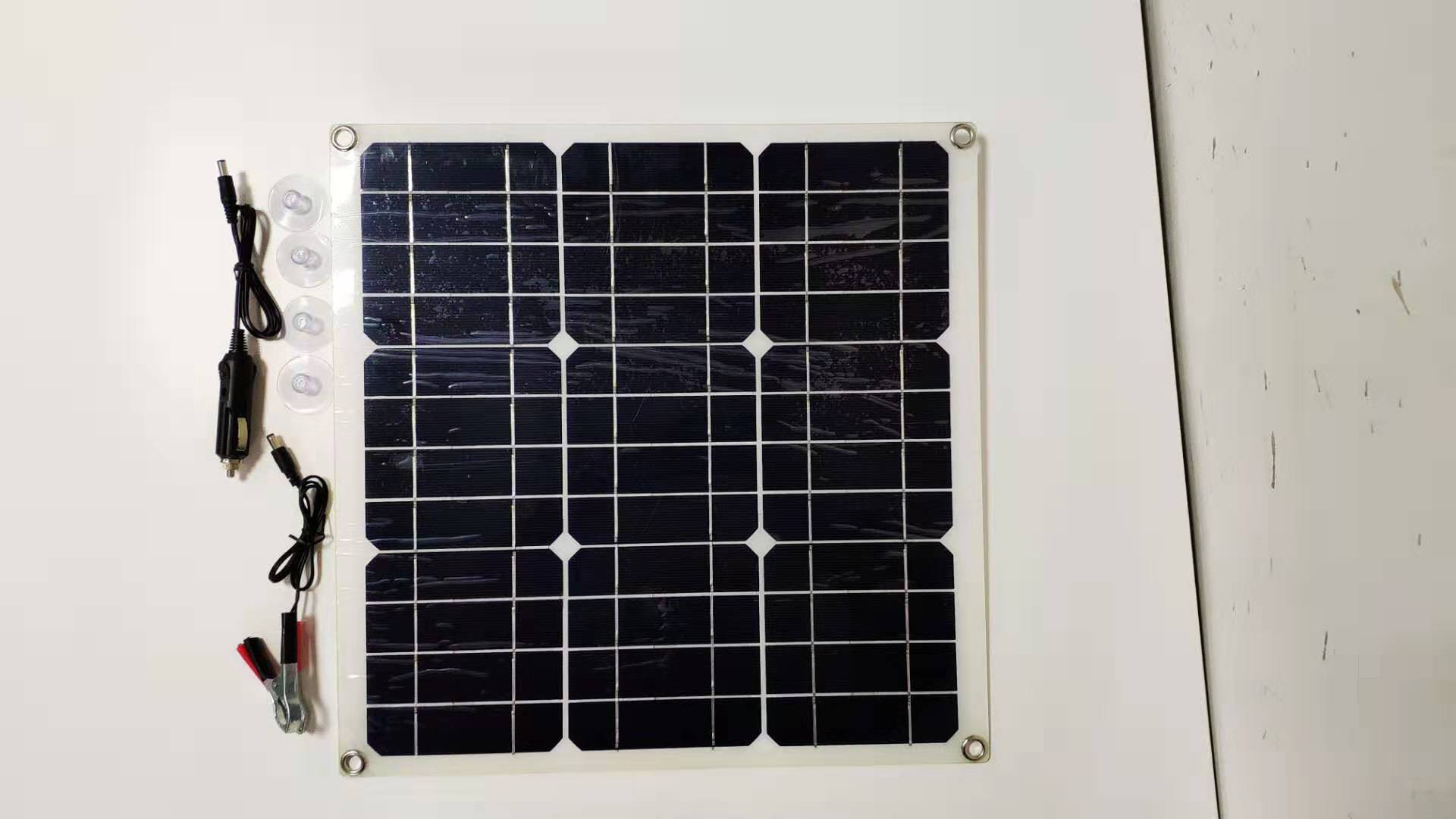 100W 12V 5V USB Solar Panel Solar Battery Charger 10A PWM Controller IP65 Single Crystal for Car Battery Alligator Clip Cable