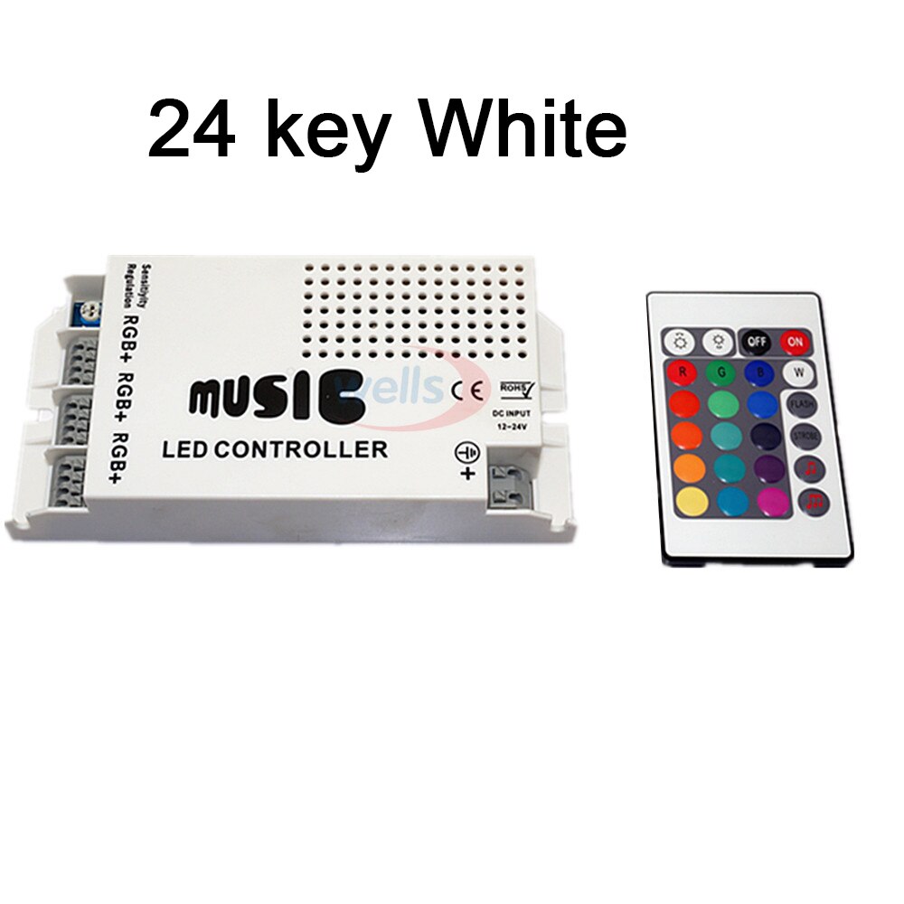 DC12V-24V 3 Ch Led Muziek Controller 24key Ir Afstandsbediening Rgb Controller
