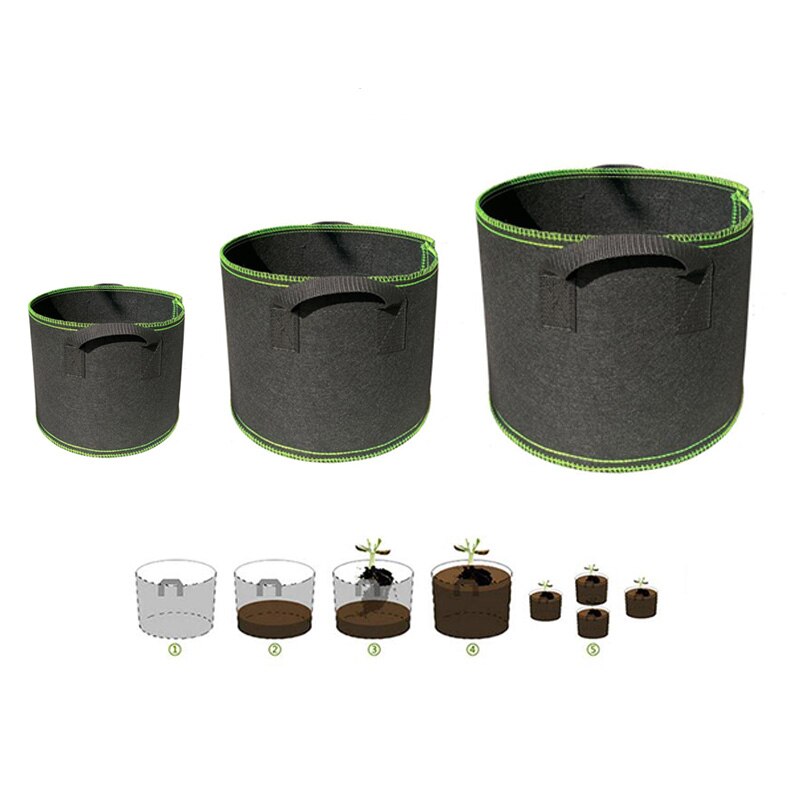 3 5 10 Gallon Tree Pots Plant Grow Bags Home Supplies Fabric Planting Garden Tools Jardin Growing Bag Vegetables