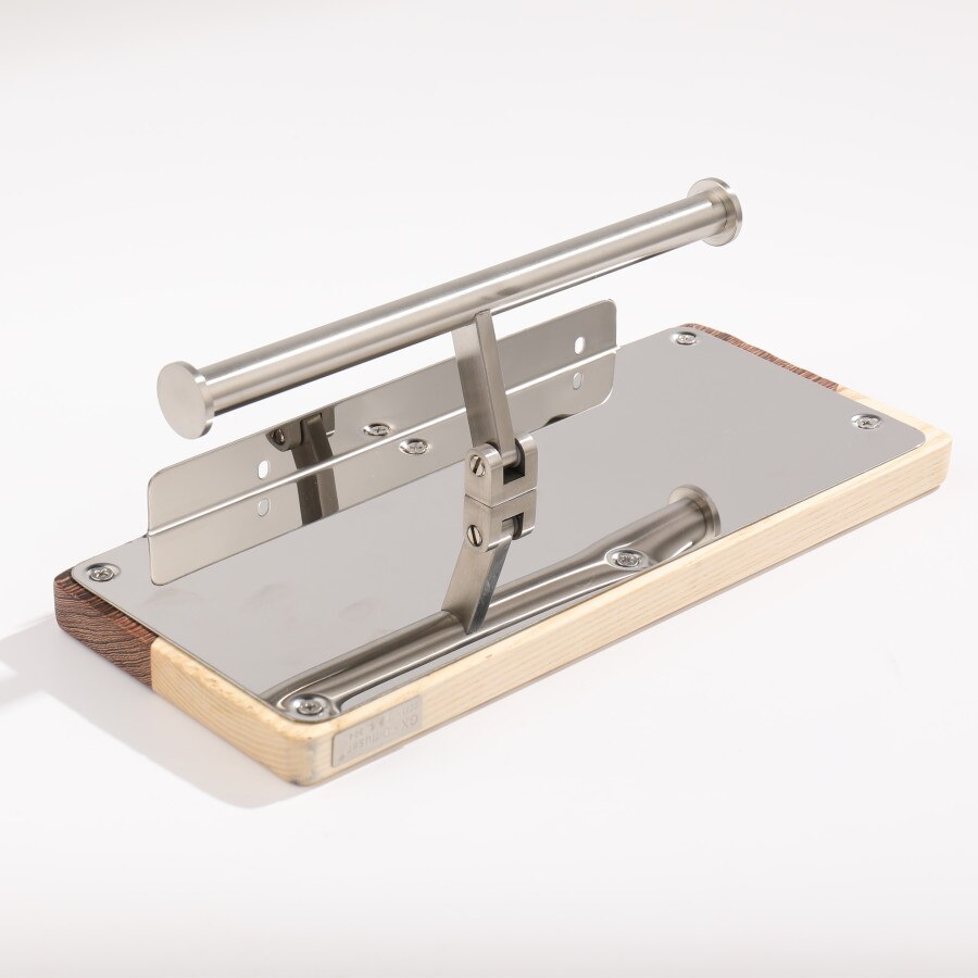 Distributeur de rouleau de papier toilette en acier inoxydable support en bois distributeurs de stockage de papier salle de bain murale avec étagère de téléphone