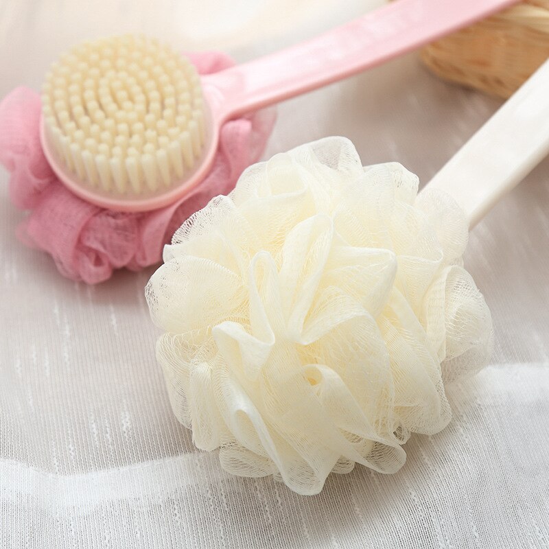 Cepillo de esponja para ducha de baño, accesorio colgante de mango largo, malla suave para la espalda, recién llegado