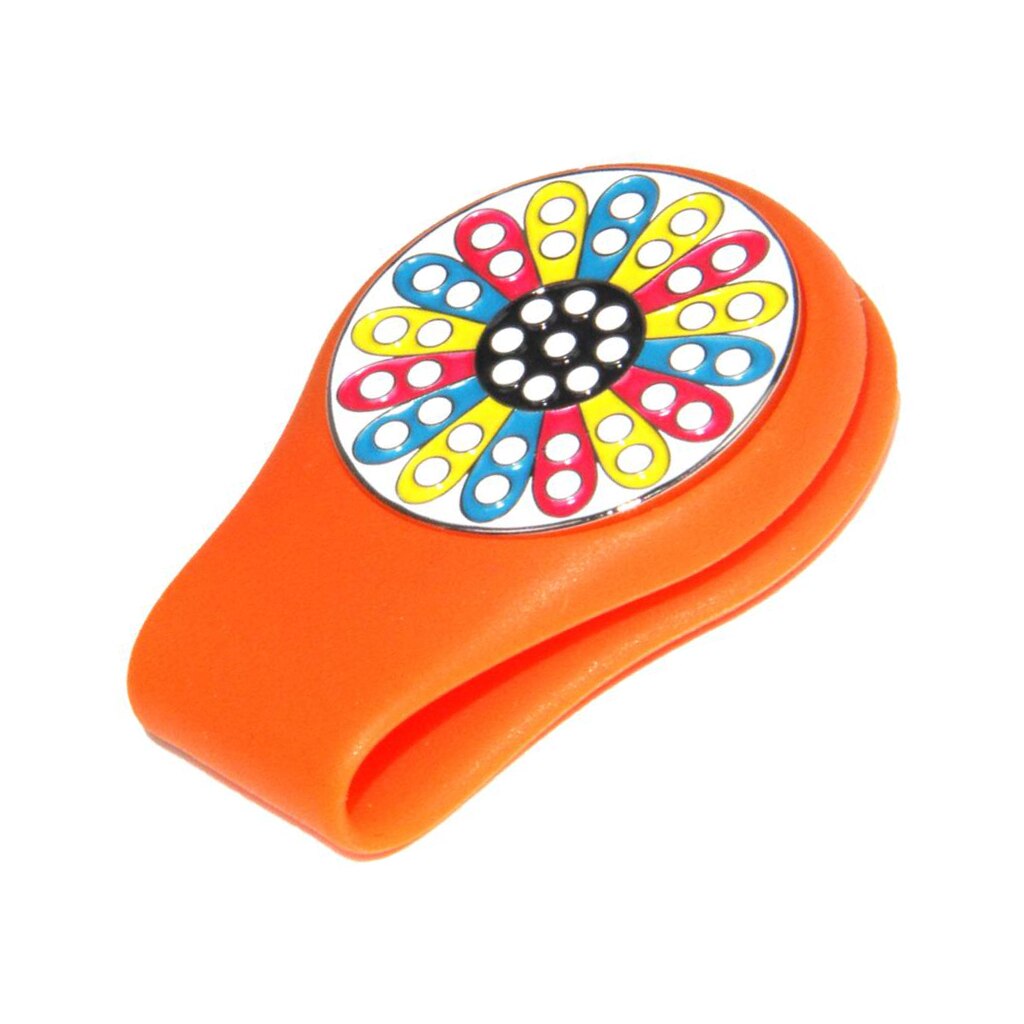 Golf Hat Clip with Strong Closure, Detachable Plate Ball Marker: Orange