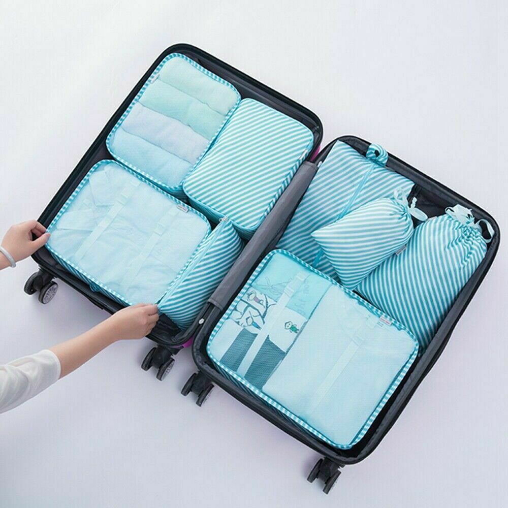 8 PCS Reizen Bagage Organizer Set Rugzak Opslag Zakjes Koffer Verpakking Zakken: 6