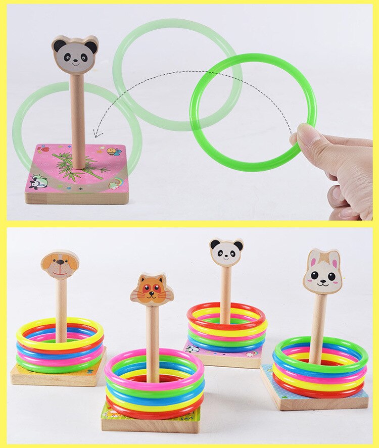 Dier Ring Toss Set Game Gooi Gazon Familie Outdoor Kids & Volwassenen Tuin Fun Speelgoed Konijn Kat Hond Panda Vorm