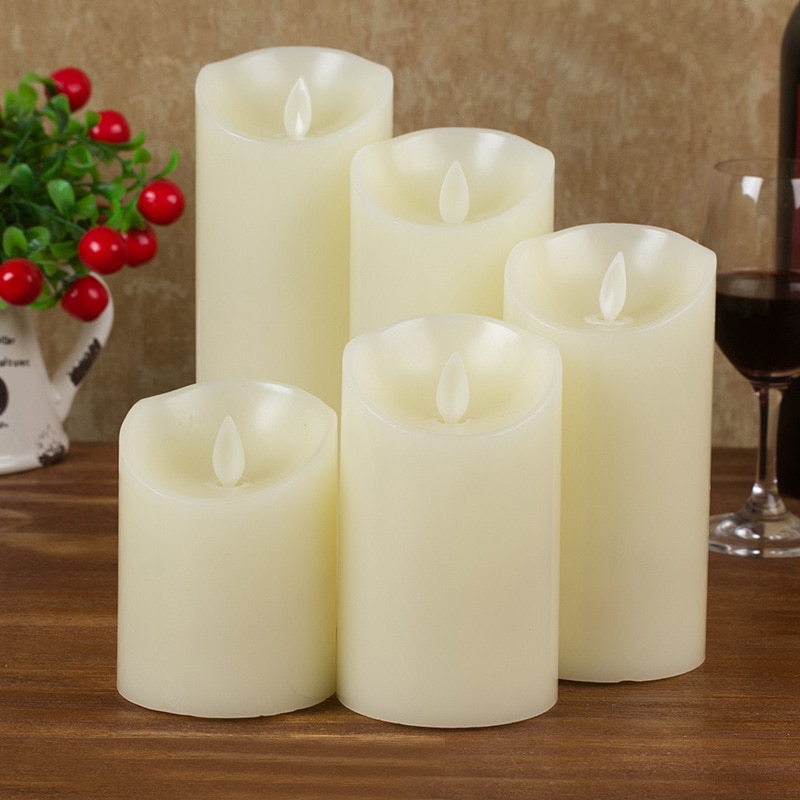 3PCS Smooth Flickering Flame LED Flameless Candle Mood Battery Operated Candle Made By Paraffin Wax Home Lamp Light Decoration