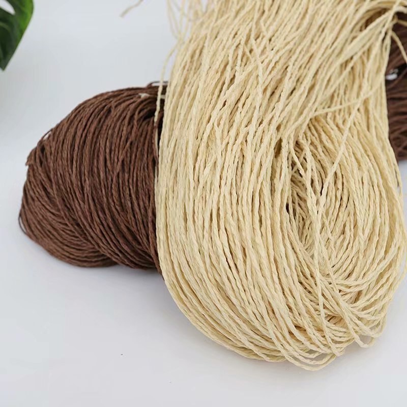 500g sommer raffia garn hæklet naturligt papir halmtråde håndværk til gør-det-selv strikke hat håndtaske pung kurv rattan materiale