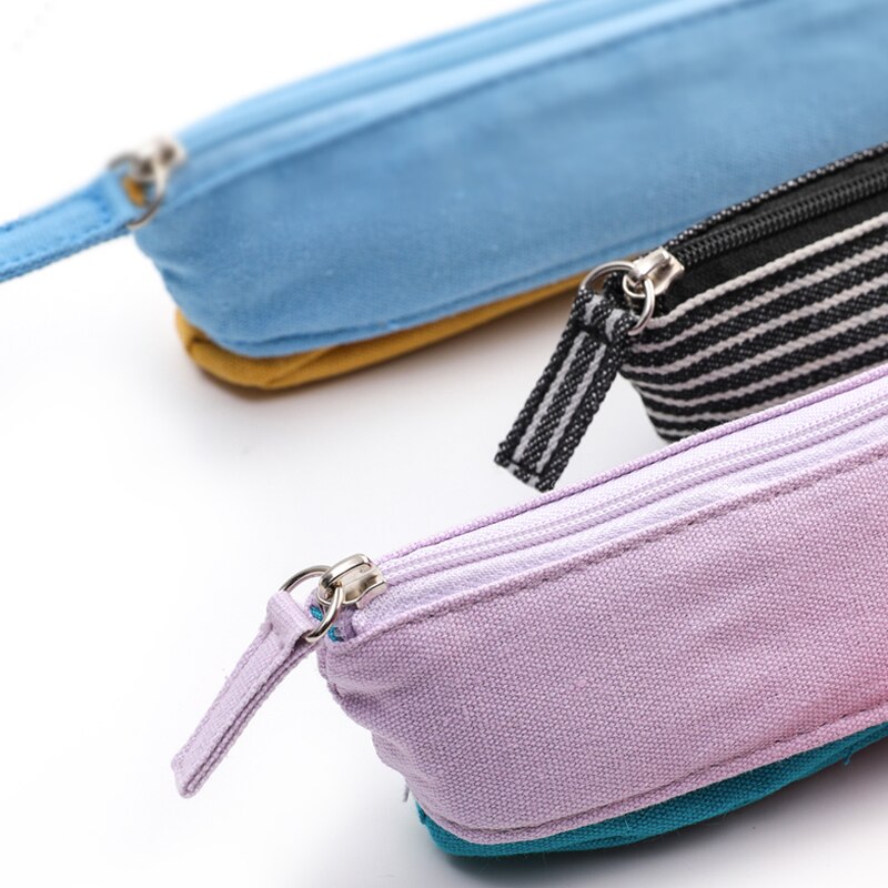 Kawaii KOKUYO NOVITA-Oil Tri-fold Canvas Pencil Case Large Capacity Multifunctional Stationery School Supplies