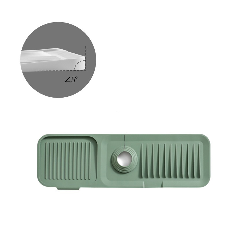 Kitchen Silicone Splash Pad Sink Faucet Splash Catcher Countertop Drainage Drying Mats Protector Mat Draining Pad Kitchen Gadget: S / black