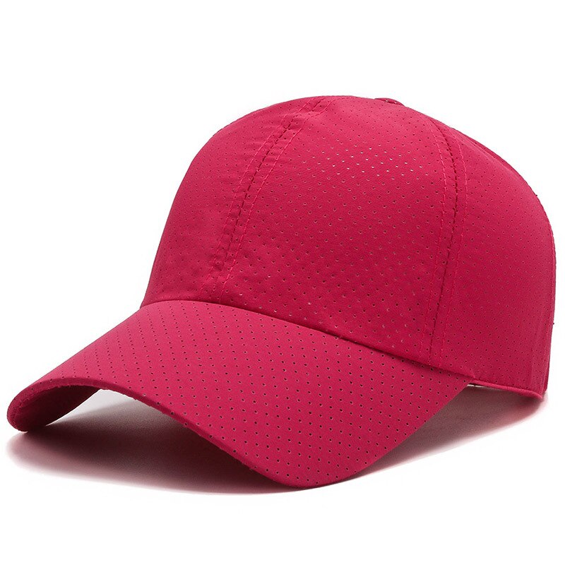 Gorra de malla de secado rápido para hombre y mujer, gorro transpirable con Cierre trasero, unisex: Red