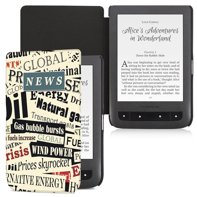 BOZHUORUI Magnetic Cover Case Fits Pocketbook 626/614/624/625/626plus/640 ereader for Pocketbook basic touch lux 2/3 Case Cover