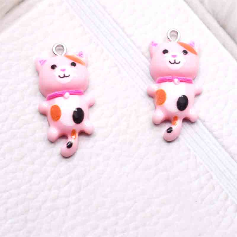 10pcs 15*29mm Cute Cat Flat Back Charms For Pendant DIY Earrings Necklace Jewelry Accessories Finding: Rhodium Plated