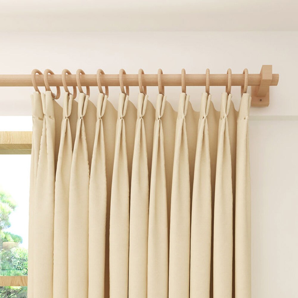 1 douzaine d'anneaux décoratifs en bois pour rideaux en bois avec clip amovible ou vissé
