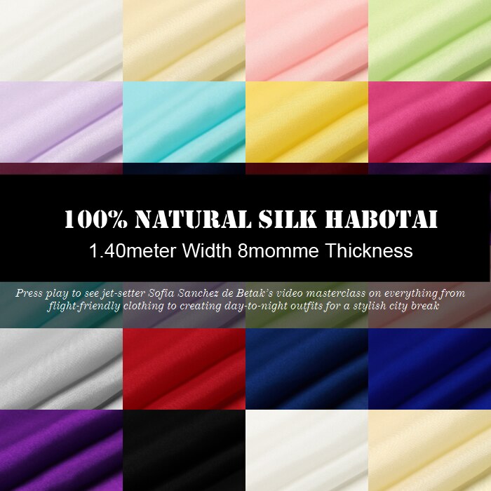 CNUM SH001 100% seda Habotai/Color sólido/tela de seda forro Lisa para/ancho 1.52yd espesor 8mm/12 colores disponibles