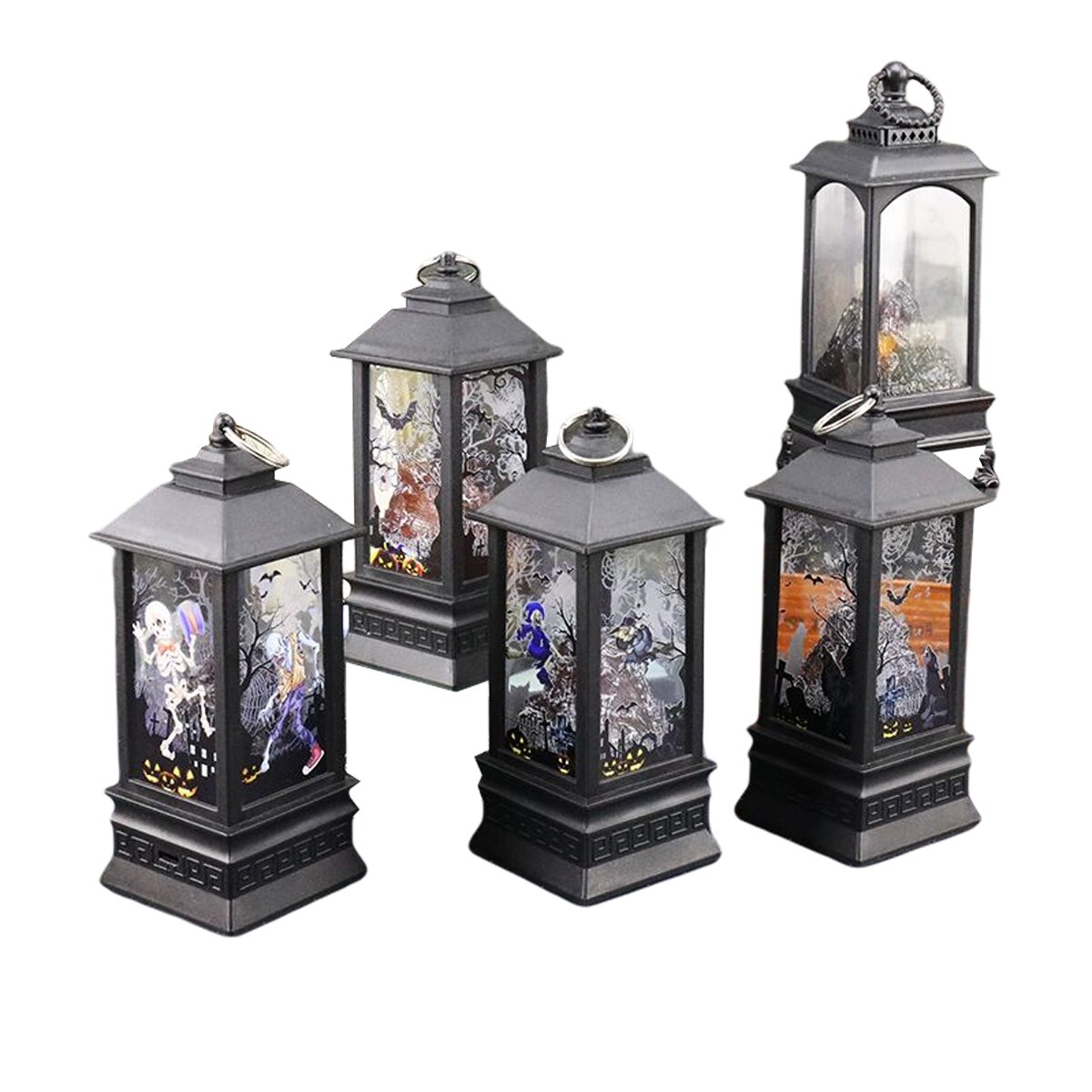 Halloween LED Night Light Portable Halloween Pattern Lamp Handled Halloween Party Decoration