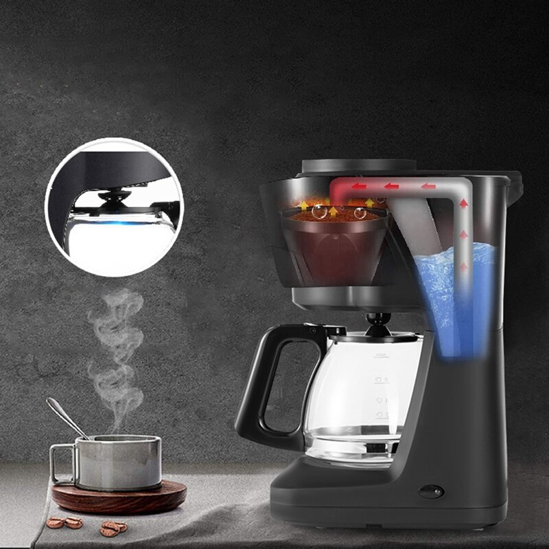 Drip Coffee Machine Plus Water System Coffee Maker Portable Coffeemaker for Office Bar Kitchen Cafe EU Plug