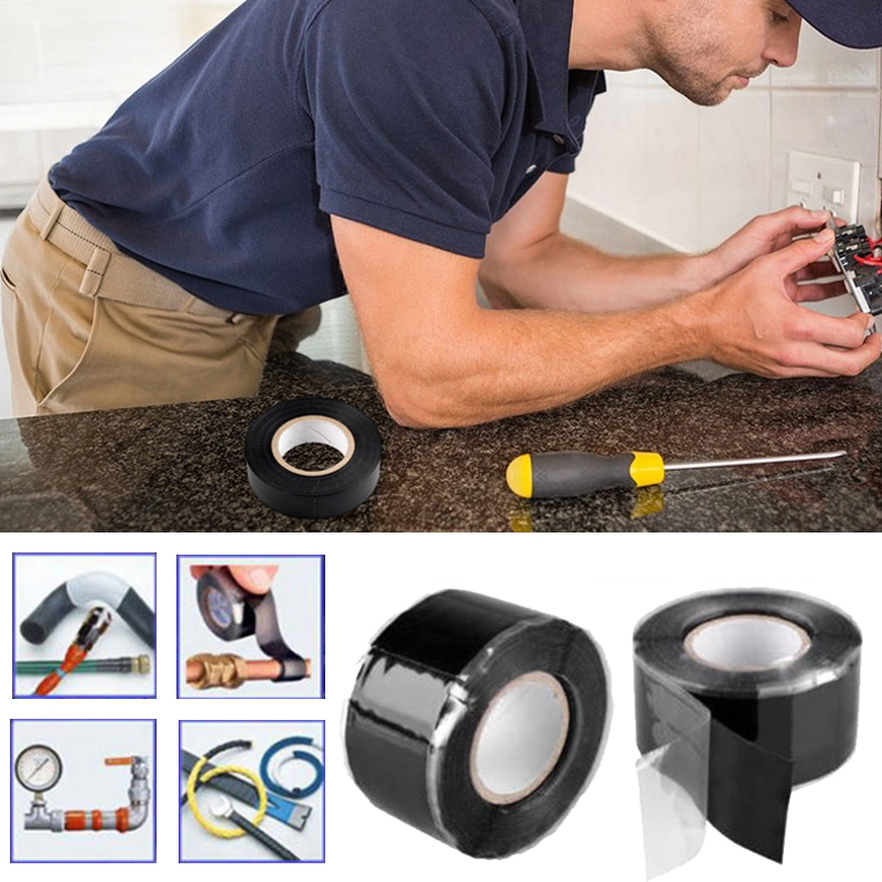 Magic Waterproof Useful Handy Stop Leaking Repair Tape Black Home Gadget