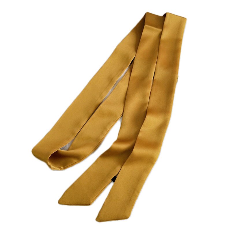 Solid Color Small Neckerchiefs Women Long Ribbon Hairband Satin Silk Scarf Lady Belt Tie Handbag Ribbons Hair Scarves