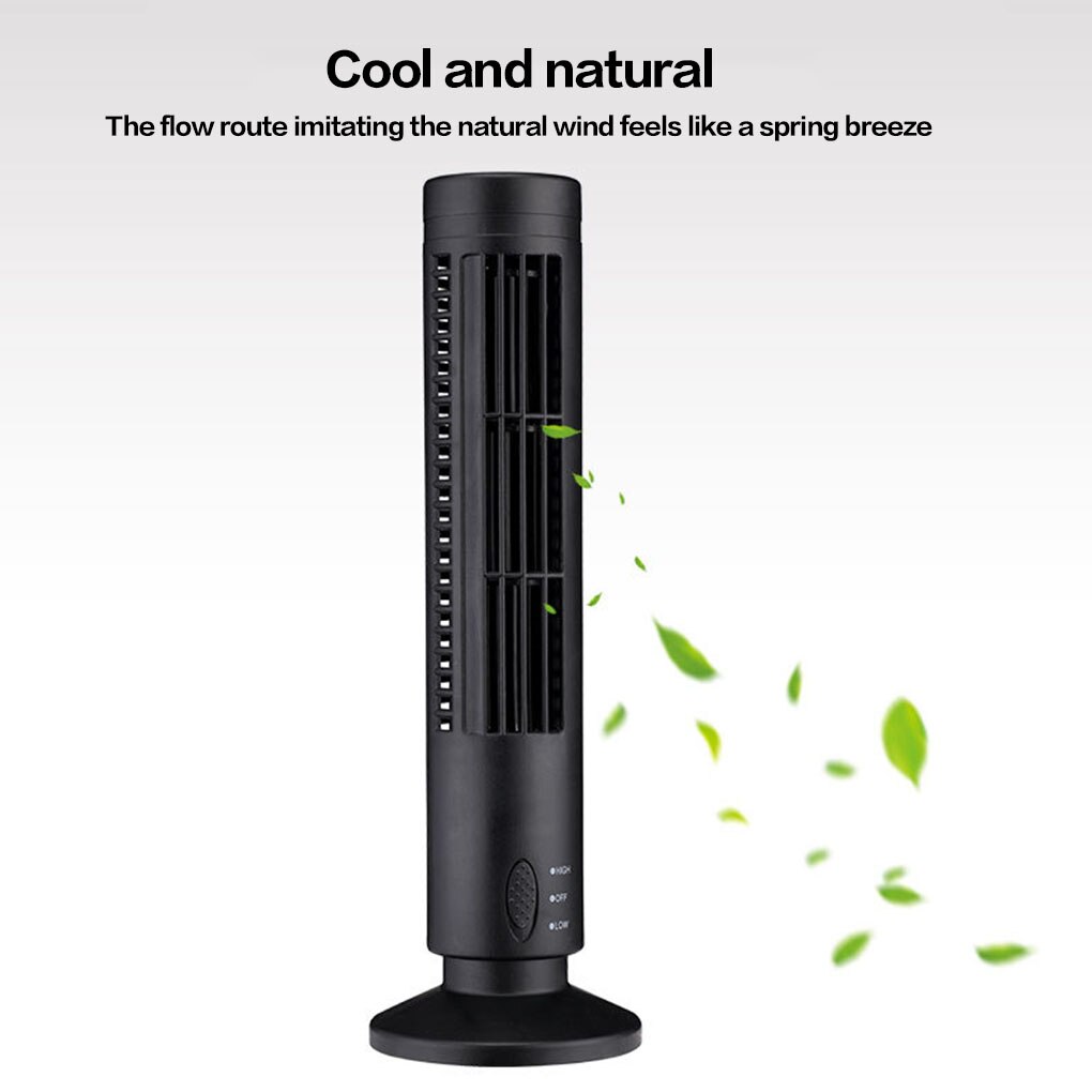 Electric Tower Fan Home Office Desktop Portable USB Powered Vertical Mini Air Cooling Fan