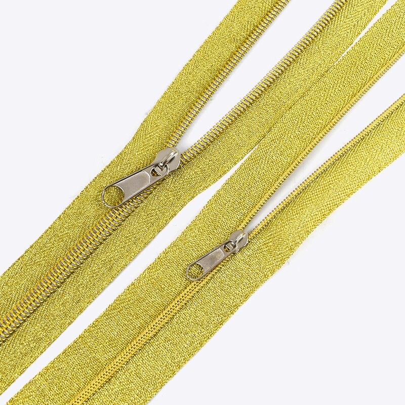 5/10Meters 3# 5# Nylon Repair Zipper Zipper Slider Plastic Coil Zippers Bag Purse DIY Replacement Zips Garment Sewing Accessory: KY273KY378-Gold / No5 / 10Meters10PcsSlider