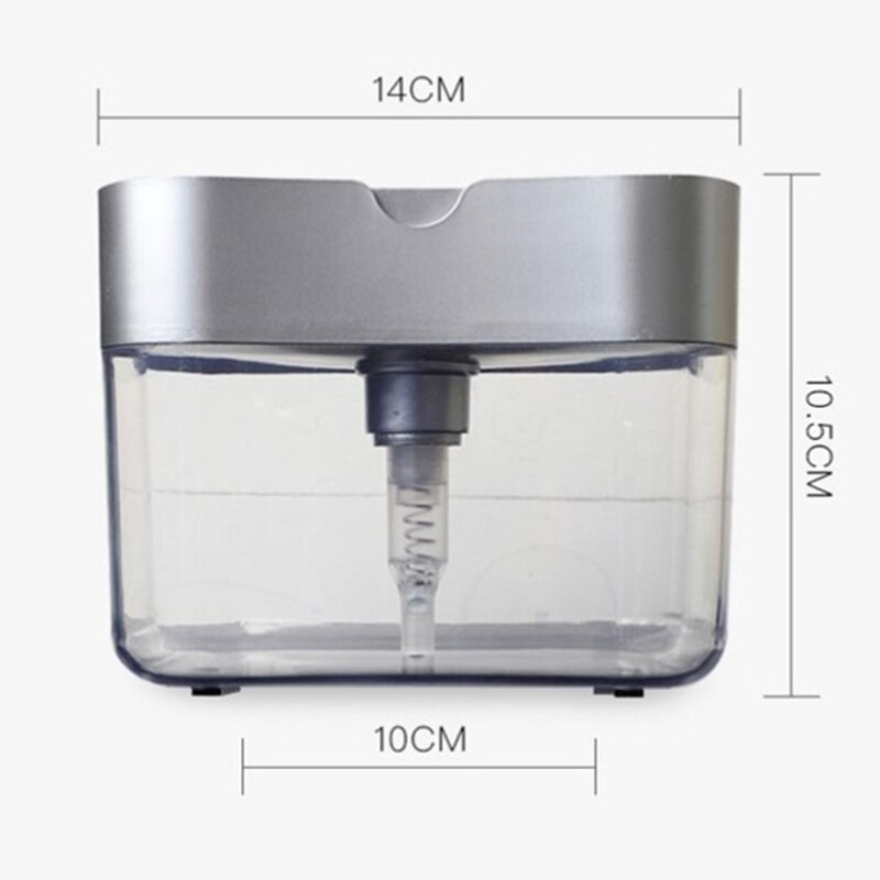 Zeepdispenser, zeeppomp, sponshouder, keuken, 2- in -1 handmatige pers, vloeibare zeepdispenser met sponshouder, reiniging