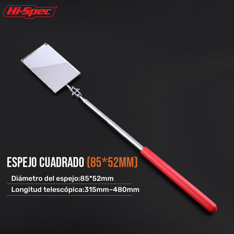 Espejo giratorio cuadrado/redondo, herramienta de detección de acero inoxidable, extensible, inspección, Ángulo telescópico, 1 ud.