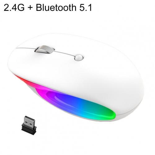 Kabellose bluetooth-maus mit rgb-beleuchtung, wiederaufladbar, leise, ergonomisch, led-hintergrundbeleuchtung, ideal für laptops und pcs.