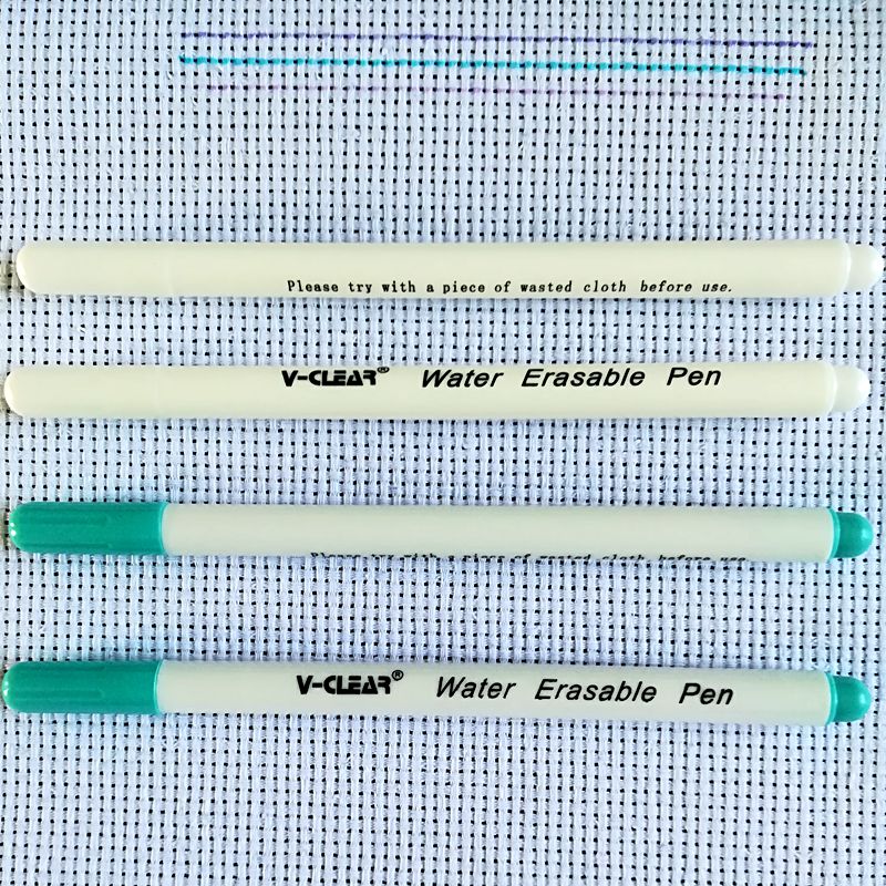 Fabric Paint Marker Tailor Pen Purple Air Erasable Pen Chaco Ace Pen Markers Pink Textile Marker Fabric Pen Needle DIY Tools: 2 White 2 Blue