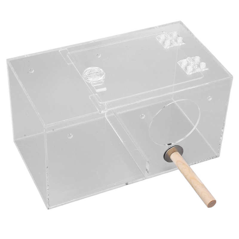 Bird Nesting Box Safe Easy To Install Stable Acrylic Bird Breeding Box with Standing Pole Padding for Lovebirds for All Seasons