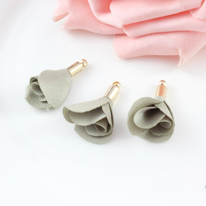 20 st 2.5*1.5cm mini sidentofs blomhänge smycken gör diy-örhängen armband mobiltelefon/hänge hitta hantverksmaterial: Bönagrön