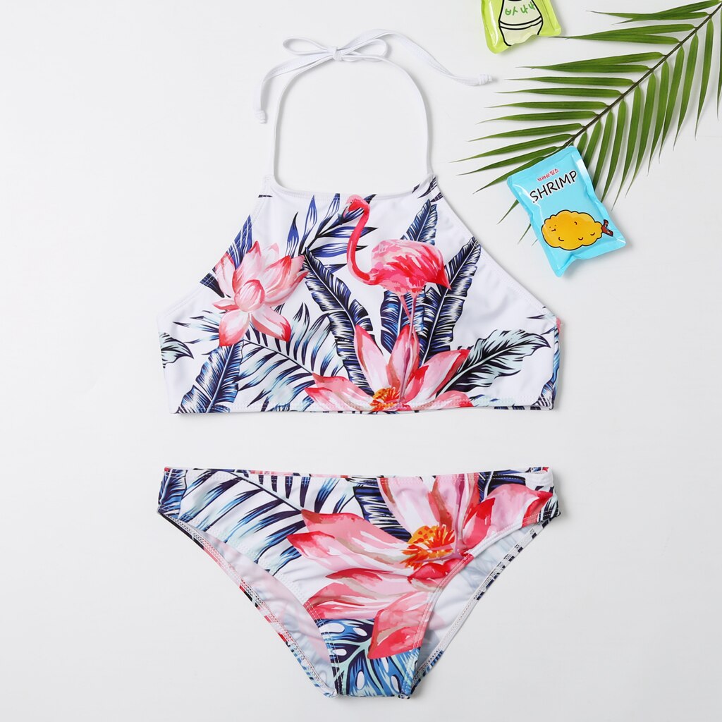 Strandkläder mamma och jag bikini flamingo baddräkt grimma tjej och kvinnor bikini set familjematch badkläder