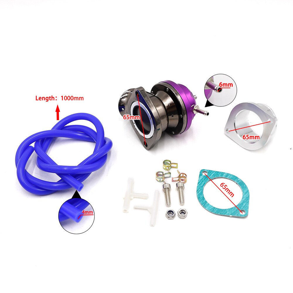 Type-rs turbo blow off ventil justerbar 25 psi bov med 63mm 2.5 "flange rør til gd-rs fv rz blow off ventil adapter l = 150mm
