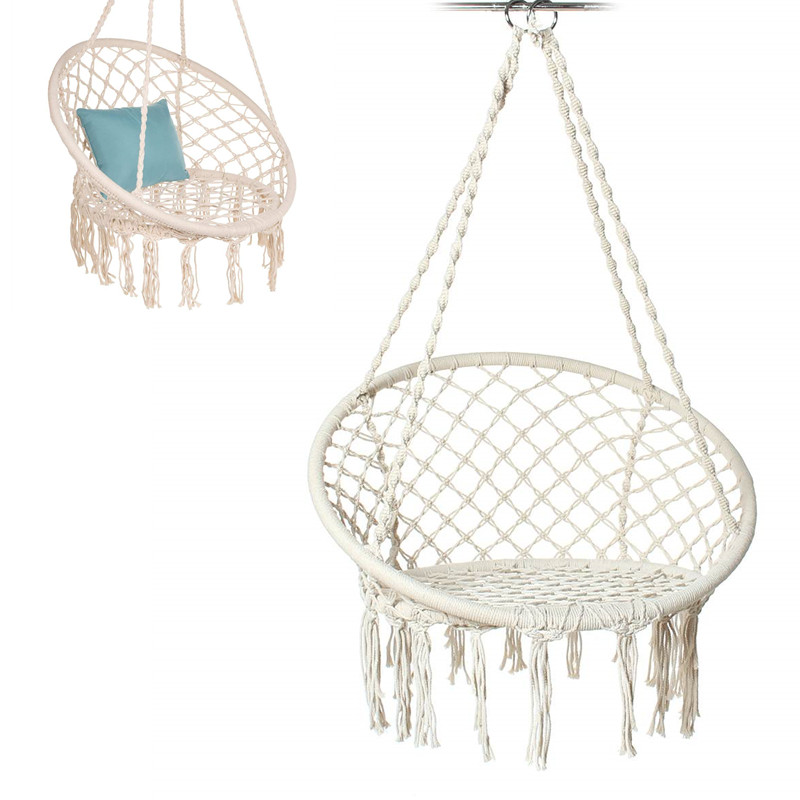 Hamac rond suspendu, chaise nordique, tricoté à la main, intérieur et extérieur, dortoir, chambre à coucher, bébé, enfants, balançoire, maison