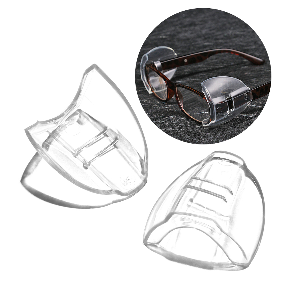 Protectores laterales transparentes para gafas, protectores de seguridad antideslizantes, flexibles, adecuados para escudo Universal, a prueba de polvo y viento, 2 uds.
