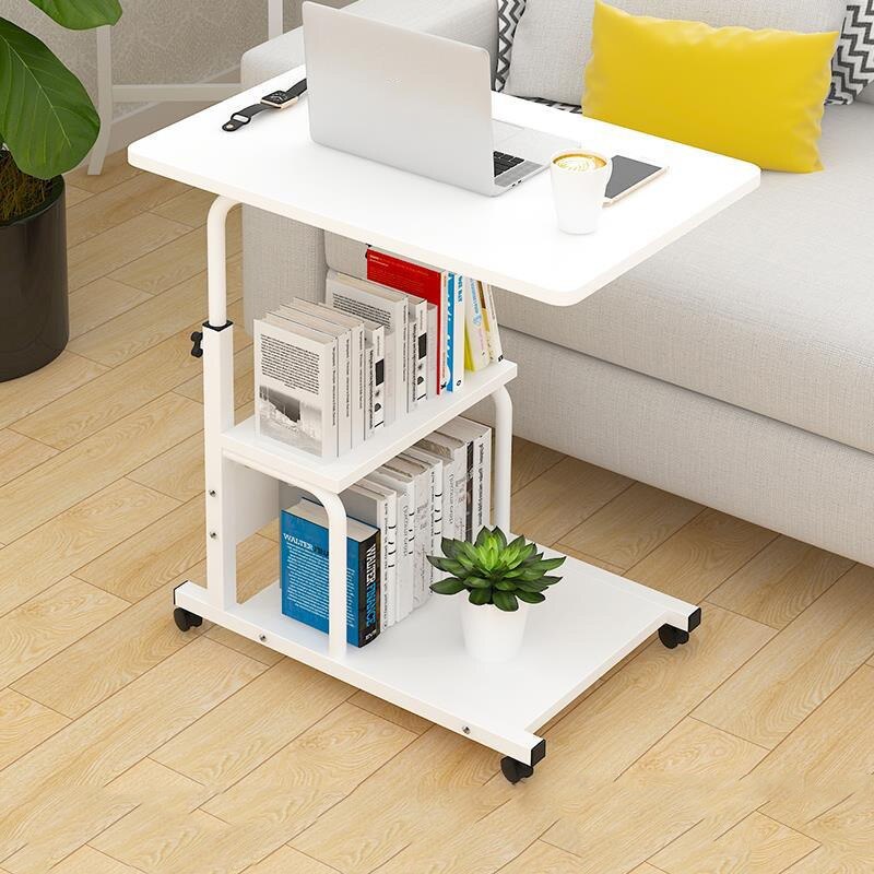 Nachtkastje Lifting Computer Laptop Tafel Mobiele Hoogte Verstelbare Hout + Stalen Frame Eenvoudige Lui Laptop Tafel Draagbare Stand Desk Xh: white color