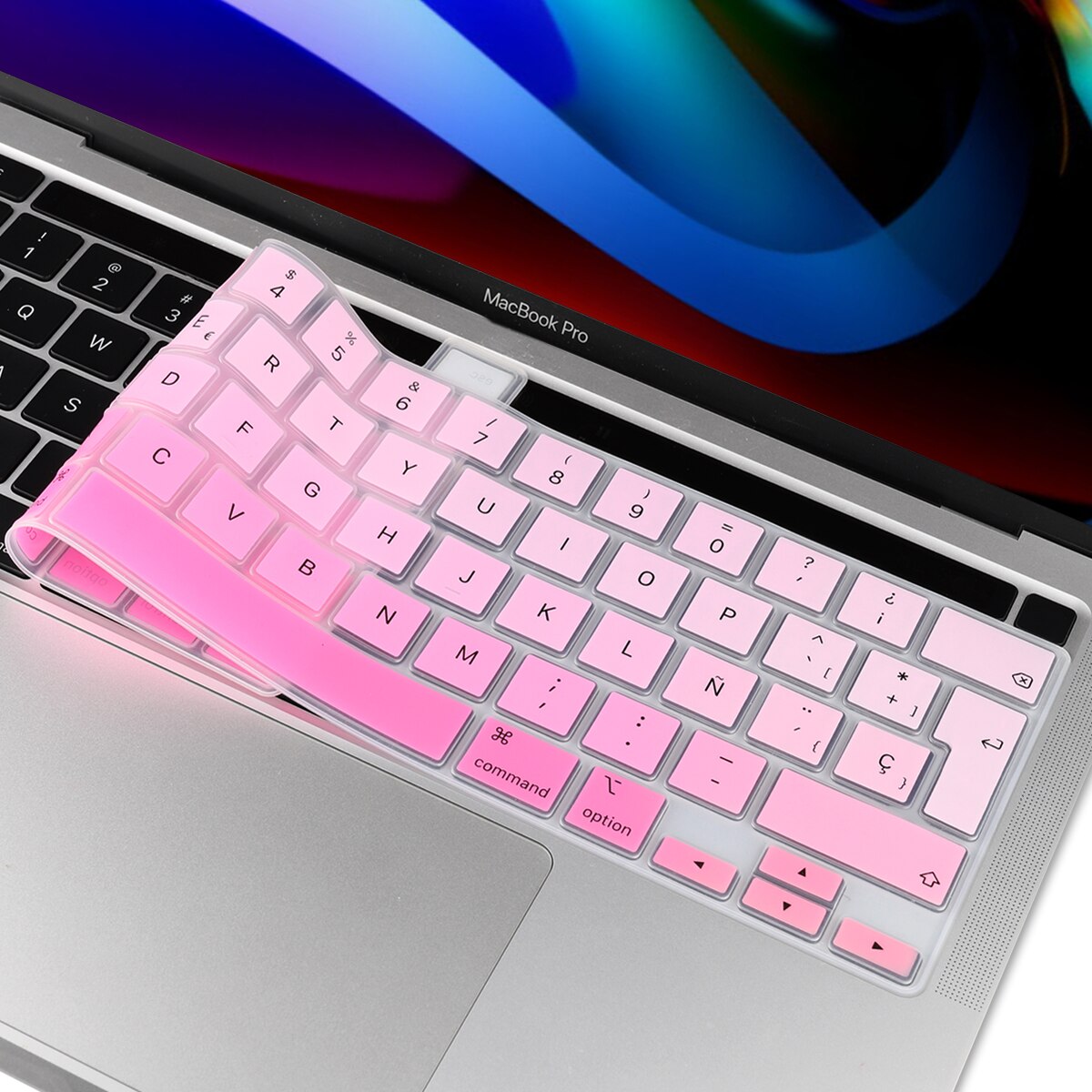 UNS Englisch EU Spanisch Arabisch Französisch Russische Tastatur Abdeckung Silikon Haut für Neue MacBook Pro 13 16 A2141 A2289 a2338 M1 UNS: EU Spanish pink