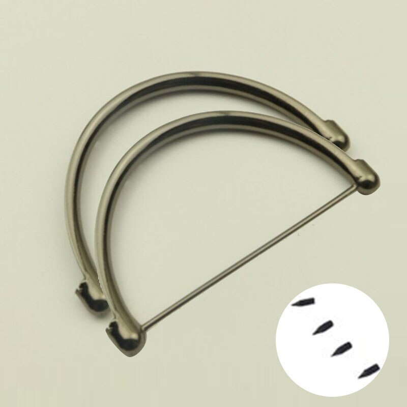 2 Pcs Vrouwen Metalen Tas Handvat Vervanging Voor Purse Bag Handtas Handvatten Diy Tas Accessoires Vrouwen Handvatten Voor Tassen: Black