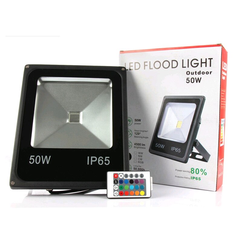 RGB Waterproof LED Outdoor Flood Lights 10W 20W 30W 50W Floodlight Outdoor Landscape Lighting For Garden Street AC110V 220V